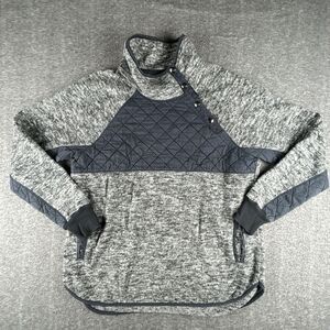 Abercrombie & Fitch Asymmetrical Snap Up Sweatshirt Women’s Sz L Quilted Fleece